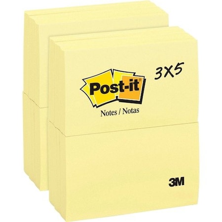 3M Commercial Note, Post-It, 3X5, Ca, 2PK MMM655YWBD